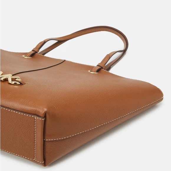 MICHAEL Michael Kors Luggage Brown Leather IZZY FAN TOTE SET Handbag Purse Tote - Picture 6 of 9